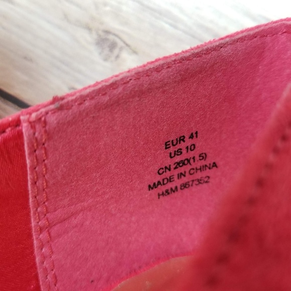 H&M Womens Pink Suede Cork Wedge Sandals Shoes - Picture 8 of 8